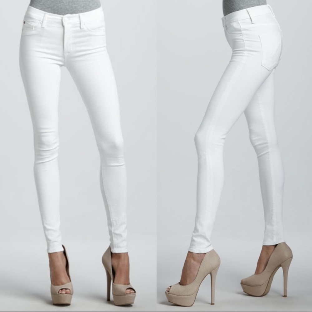 Hudson Mid-rise Nico Super Skinny White Jeans - Picture 3 of 10